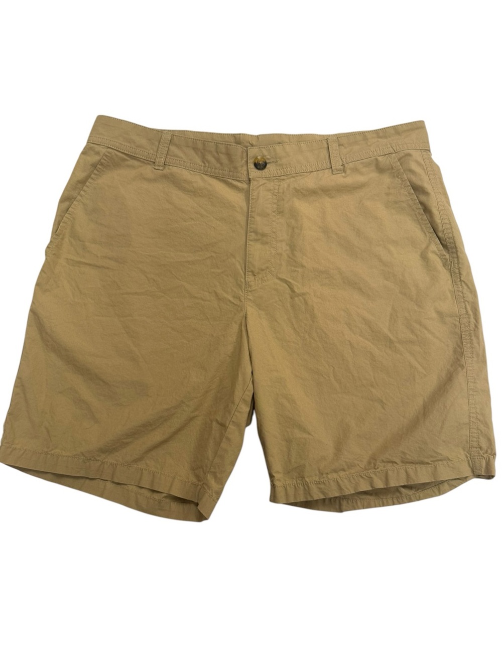 Columbia Washed Out Khaki Chino Shorts Lightweight Cotton 34W 8” Inseam